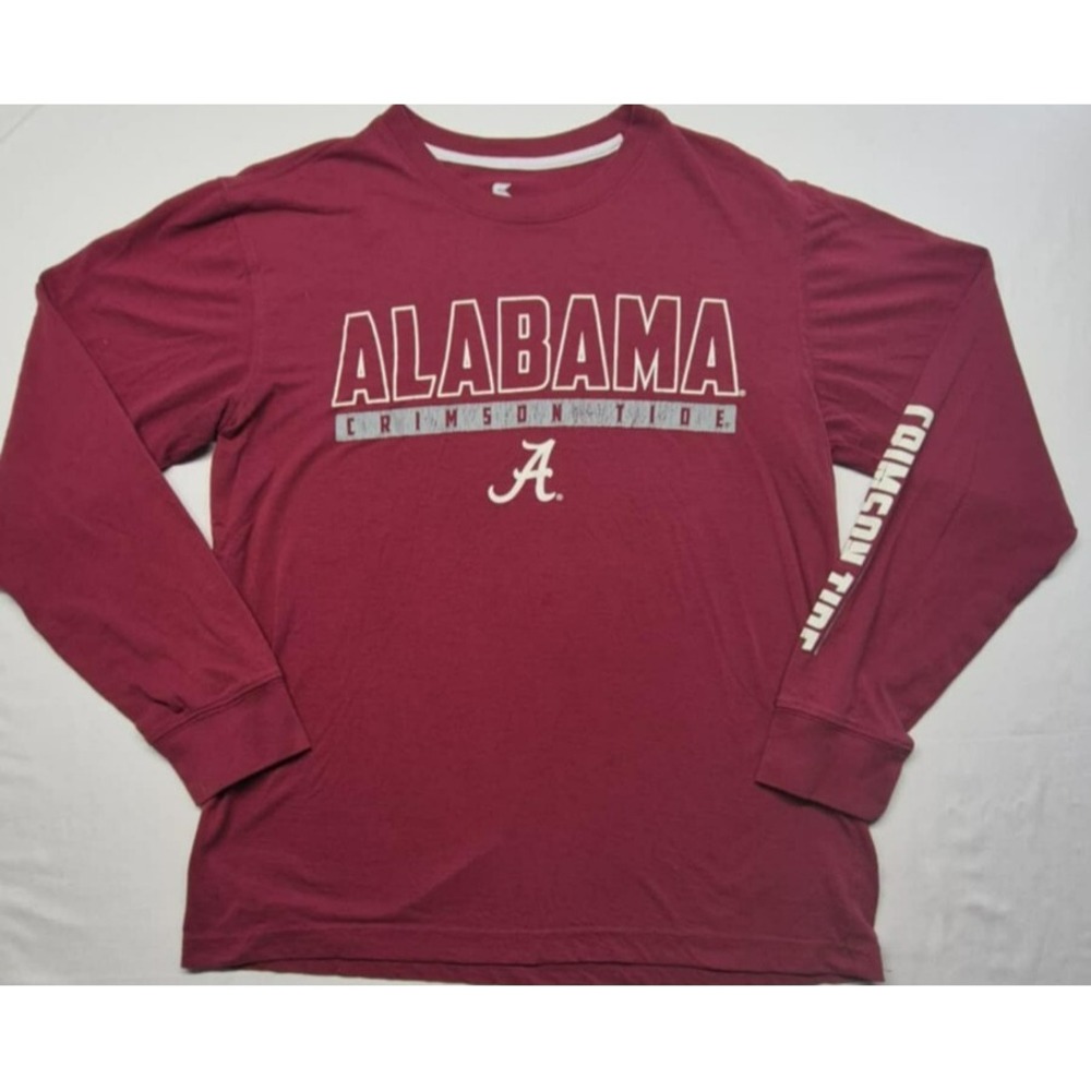 Alabama Crimson Tide men's L/S red logo graphic game day t-shirt sz M football